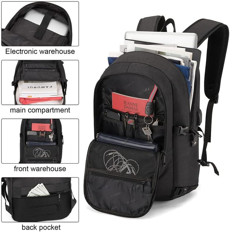 Secure and Versatile Laptop Backpack with USB Charging Port and Lock