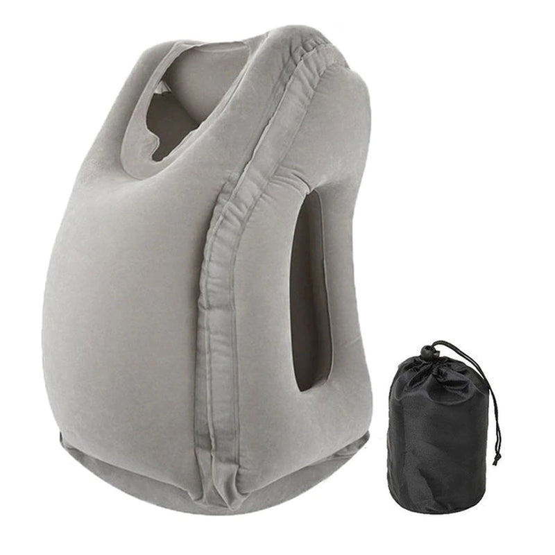 Portable Inflatable Travel Pillow: PVC Air Cushion Headrest with Chin Support for Comfortable Rest Anywhere