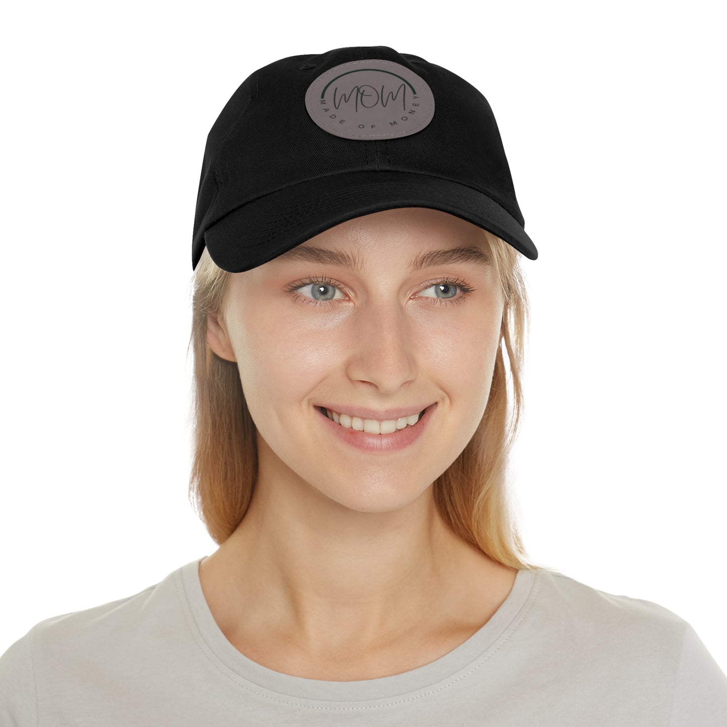 MOM Hat with Leather Patch (Round)