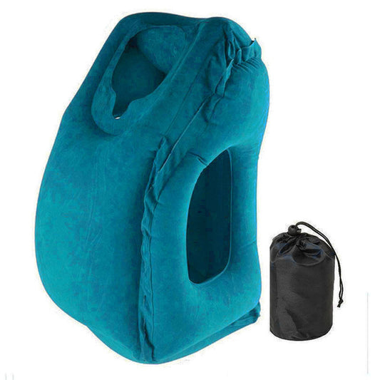 Portable Inflatable Travel Pillow: PVC Air Cushion Headrest with Chin Support for Comfortable Rest Anywhere