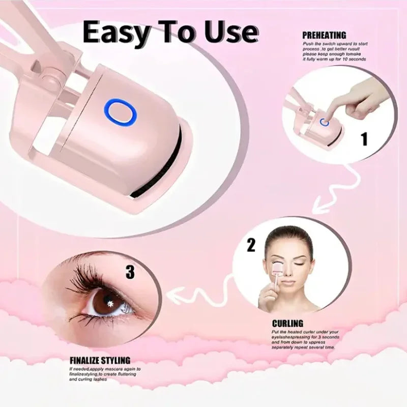 Portable Electric Eyelash Curler: Fast Heating, USB Charging, and Lasting Curling for Perfectly Shaped Lashes