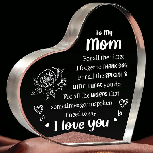 I Love You Mom Acrylic Keepsake: Adorable Mother's Day Gift 
