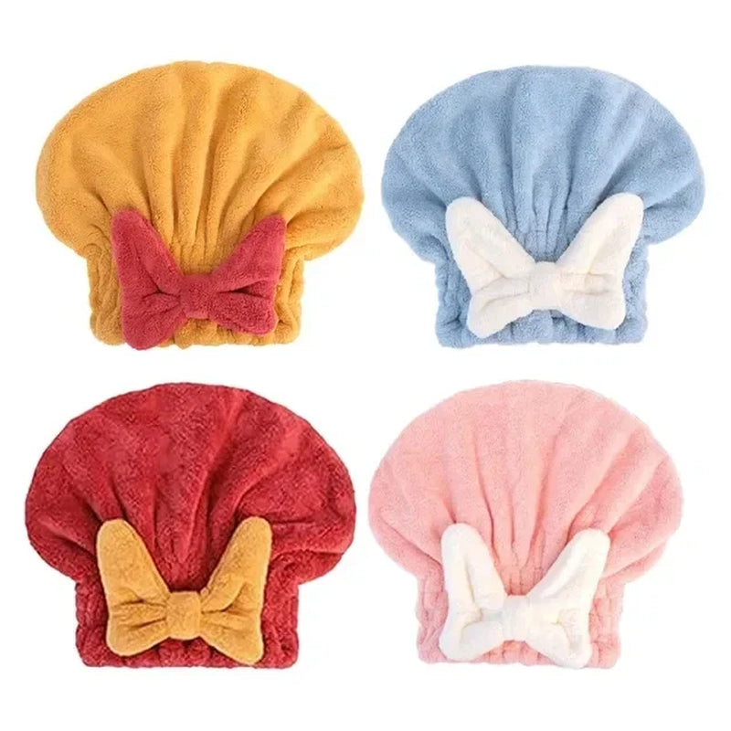 Luxurious Bow Soft Hair Drying Turban: Super Absorbent Microfiber Wrap