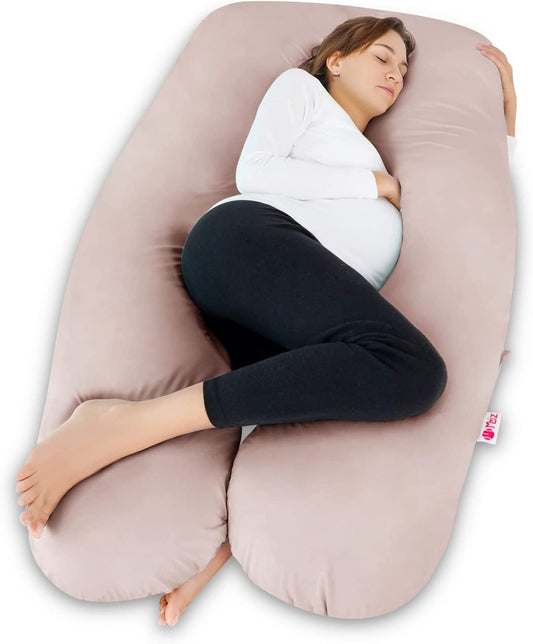 Cooling U-Shaped Pregnancy Pillow with Jersey Cover