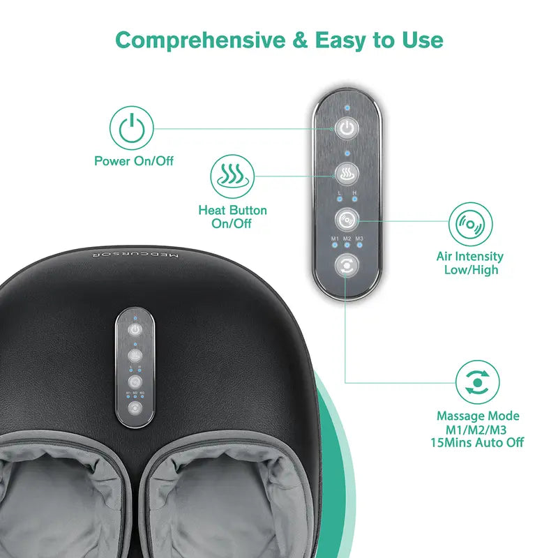 Heated Foot Massager: Deep-Kneading Shiatsu Machine for Tired Muscles and Plantar Relief