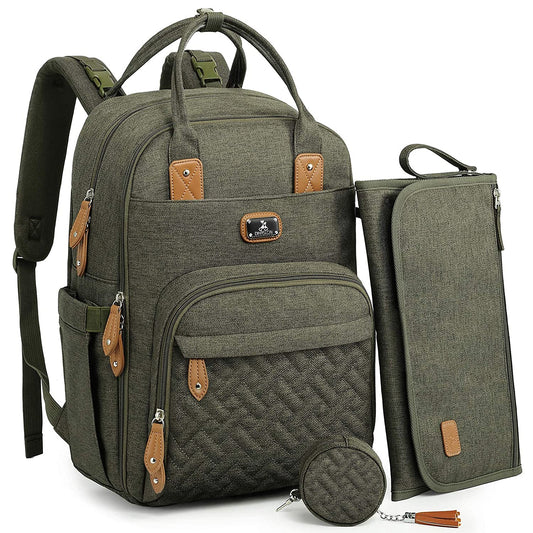 Versatile Diaper Backpack with Changing Pad & Accessories