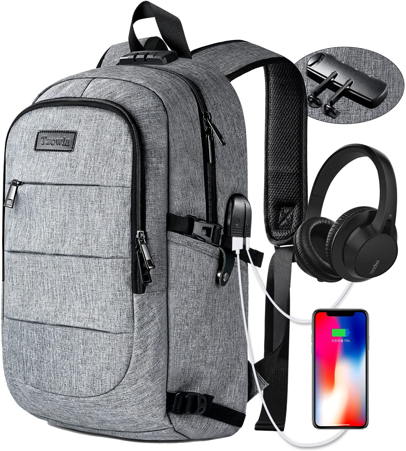 Secure and Versatile Laptop Backpack with USB Charging Port and Lock