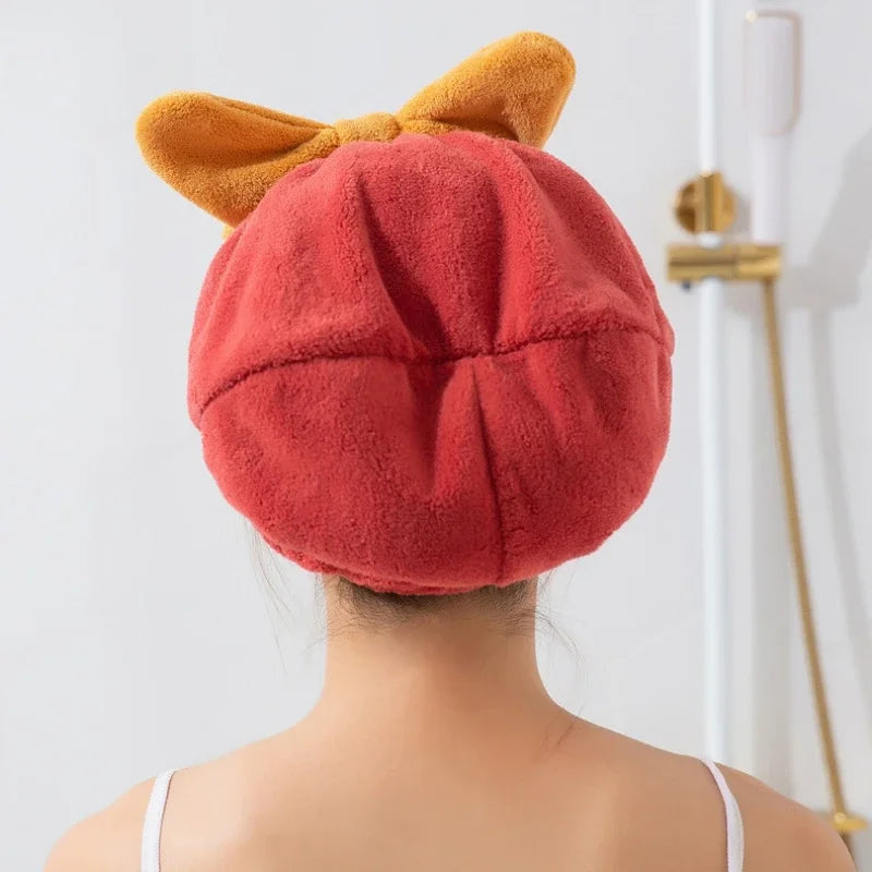 Luxurious Bow Soft Hair Drying Turban: Super Absorbent Microfiber Wrap