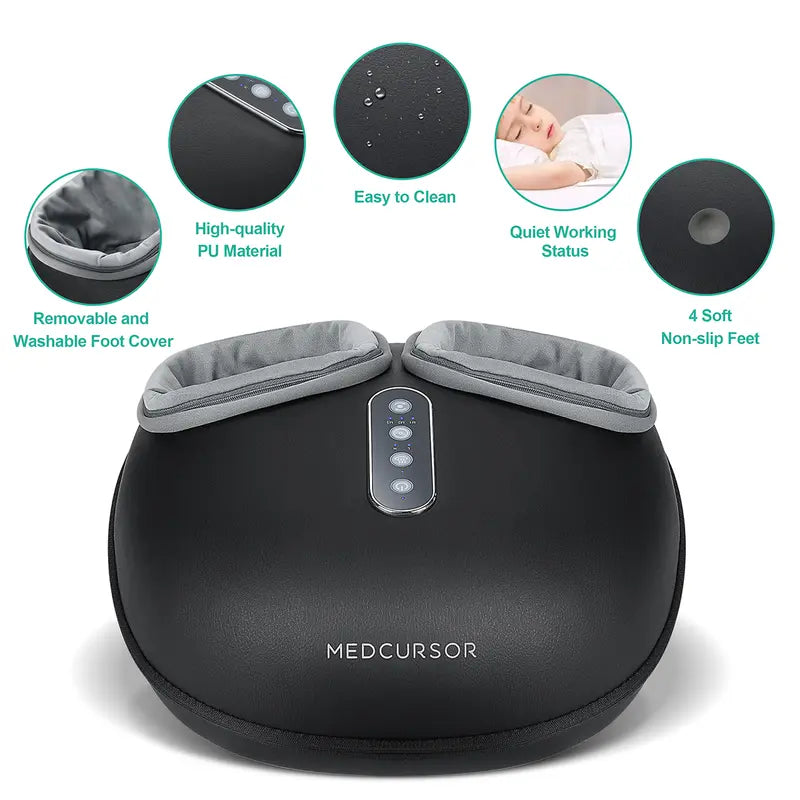 Heated Foot Massager: Deep-Kneading Shiatsu Machine for Tired Muscles and Plantar Relief