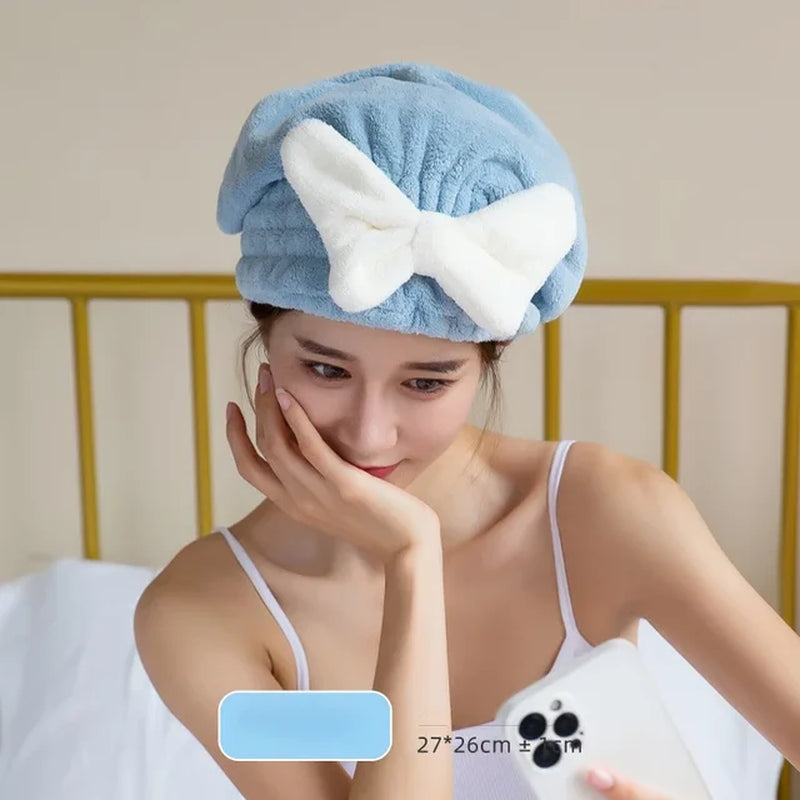 Luxurious Bow Soft Hair Drying Turban: Super Absorbent Microfiber Wrap