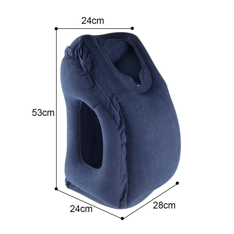 Portable Inflatable Travel Pillow: PVC Air Cushion Headrest with Chin Support for Comfortable Rest Anywhere