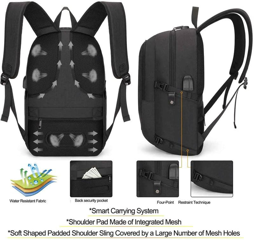 Secure and Versatile Laptop Backpack with USB Charging Port and Lock