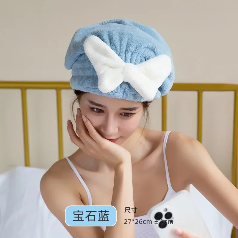 Luxurious Bow Soft Hair Drying Turban: Super Absorbent Microfiber Wrap