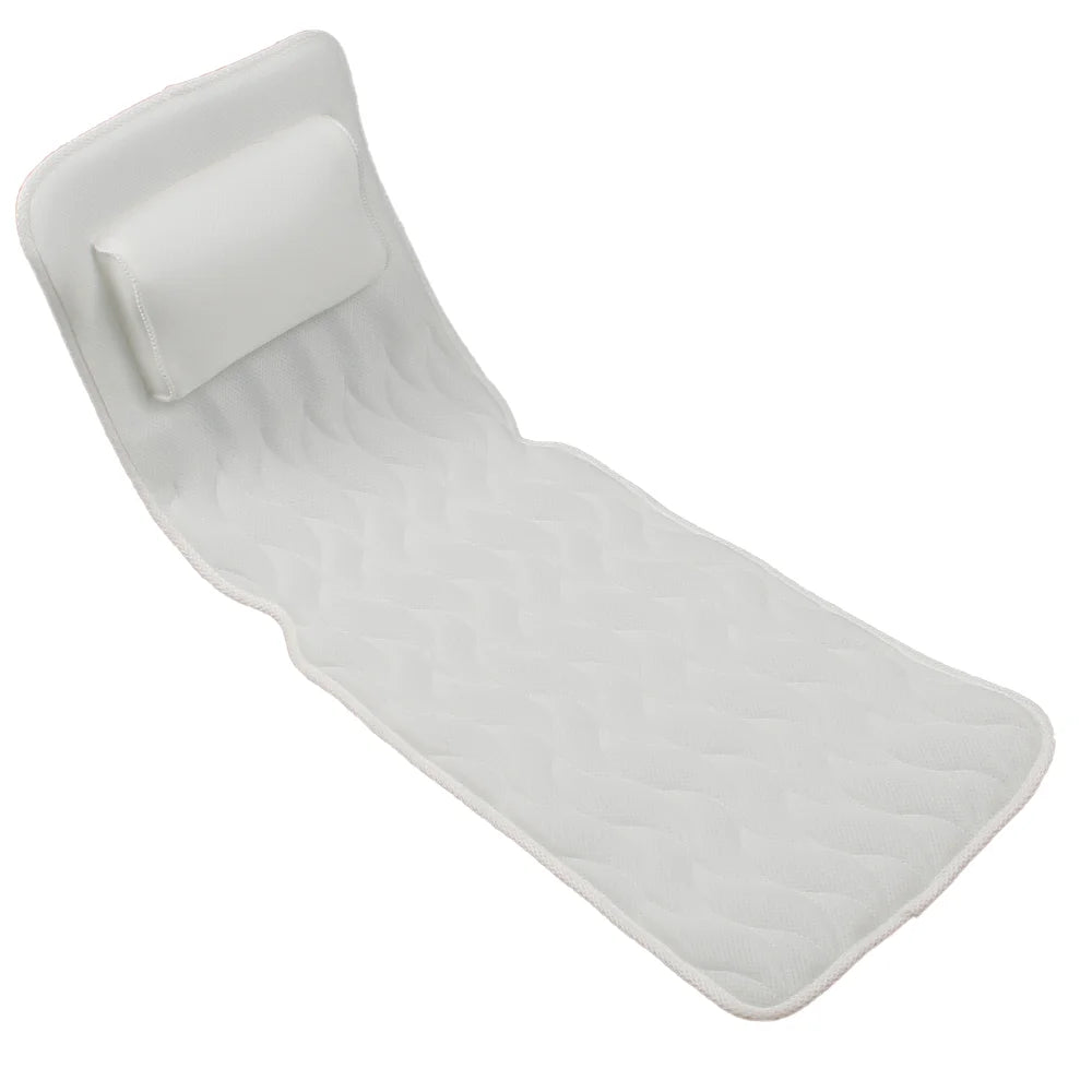 Luxurious Full Body Bath Pillow/Cushion with 14 Suction Cups and 3D Air Mesh 